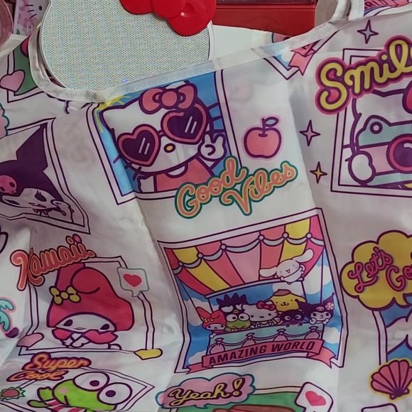 Hello Kitty & Friends Graphic Foldable Reusable Tote Bag - Picture 2 of 7